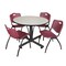 Kobe Kobe Round Table & Chair Set, Wood, Metal, Plastic Top, Maple TKB48RNDPL47BY - alternate 1
